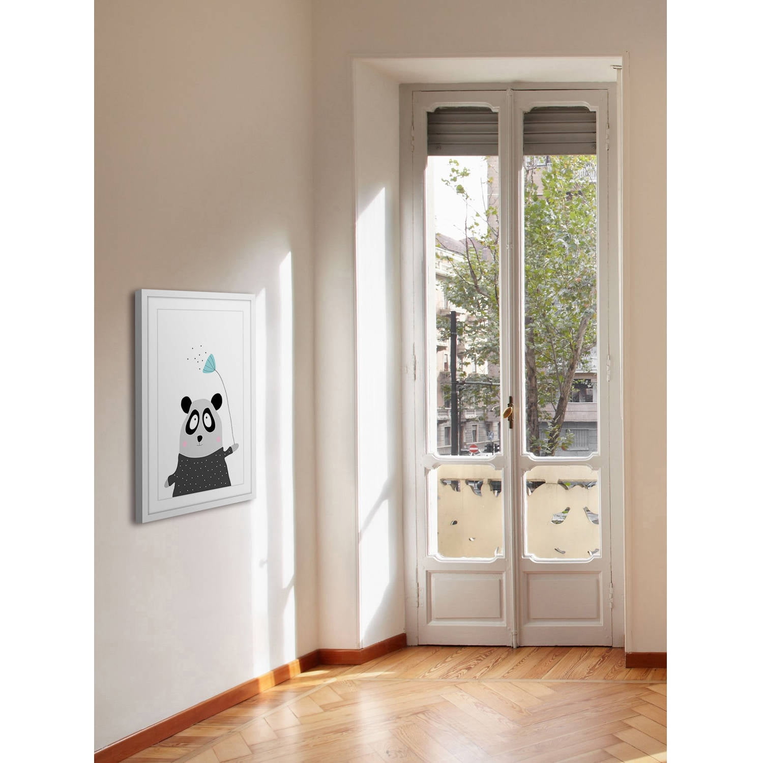 Marmont Hill "Panda Flower" by Katarina Snygg Framed Painting Print