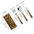 thumbnail image 2 of Salouo Golden Leopard Glitter Pattern 3 Pieces Toddler Utensils, Kids Silverware Set Stainless Steel Utensils for Kids Children Safe Spoons Forks & Knife Dishwasher Safe, 2 of 8