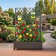thumbnail image 2 of Yeshouse Mampara metálica exterior con celosía y jardinera – Huerto elevado de 3 paneles con ruedas y drenaje, separador de patio para plantas trepadoras y hortalizas, 2 of 8