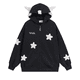 thumbnail image 3 of Sudadera con capucha holgada de ala japonesa Kawaii para mujer, cárdigan de manga larga con cremallera y Estrella, abrigo de gran tamaño Y2K, dulce y lindo, otoño, 3 of 3