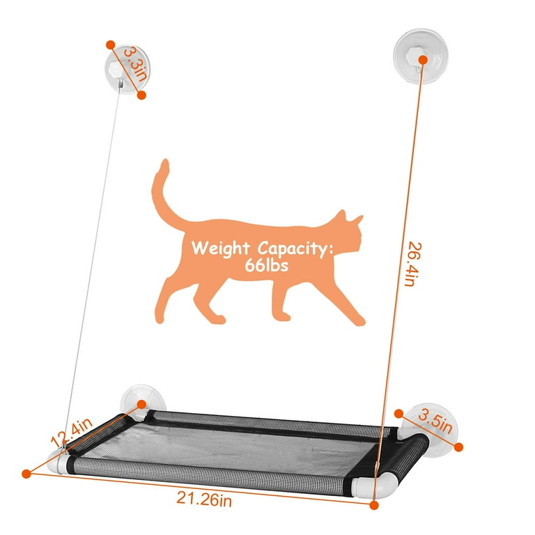 Cat Window Perch TeqHome Kitty Window Resting Seat Hammock Cat Ledge Shelf Window Sill for Large Cat Suction Cup Window Mounted Hanging Cats Bed