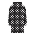 thumbnail image 6 of Craaazy Women's Casual Loose Solid Color Pocket Long Sleeved Double Zipper Gifts Hooded Drawstring Sweatshirt Top Polka Dots Casu al Zip Up, 6 of 6