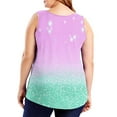 thumbnail image 4 of cocolona Womens Plus Size Summer Tank Tops Crew Neck Sleeveless Shirts Fashion Casual Loose Print Tees Blouse XL, 4 of 7
