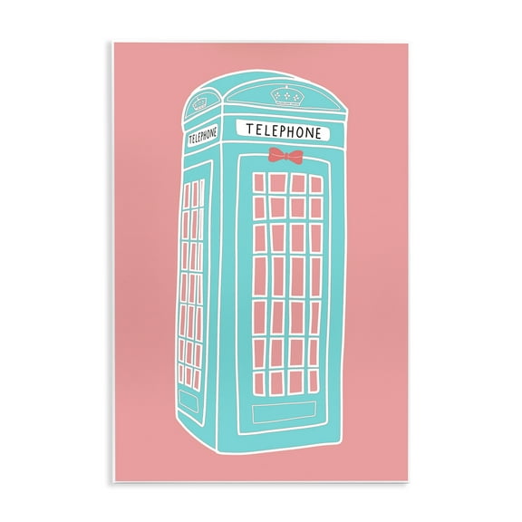 Stupell Industries Pastel Telephone Booth Abstract Painting Unframed Art Print Wall Art, 10 x 15