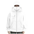 thumbnail image 4 of UngA Balaclava Hoodie with Built In Balaclava Double Zip Up Hoodies for Women Jacket Windresistant Winter Hoodies for Men Hooded (White,S), 4 of 5