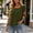 Army Green, variant on Women's Square Neck Short Sleeve Top Moss Army Tone Solid Pleated Casual Fashion Top for Daily Wear Summer Vacation Purple S