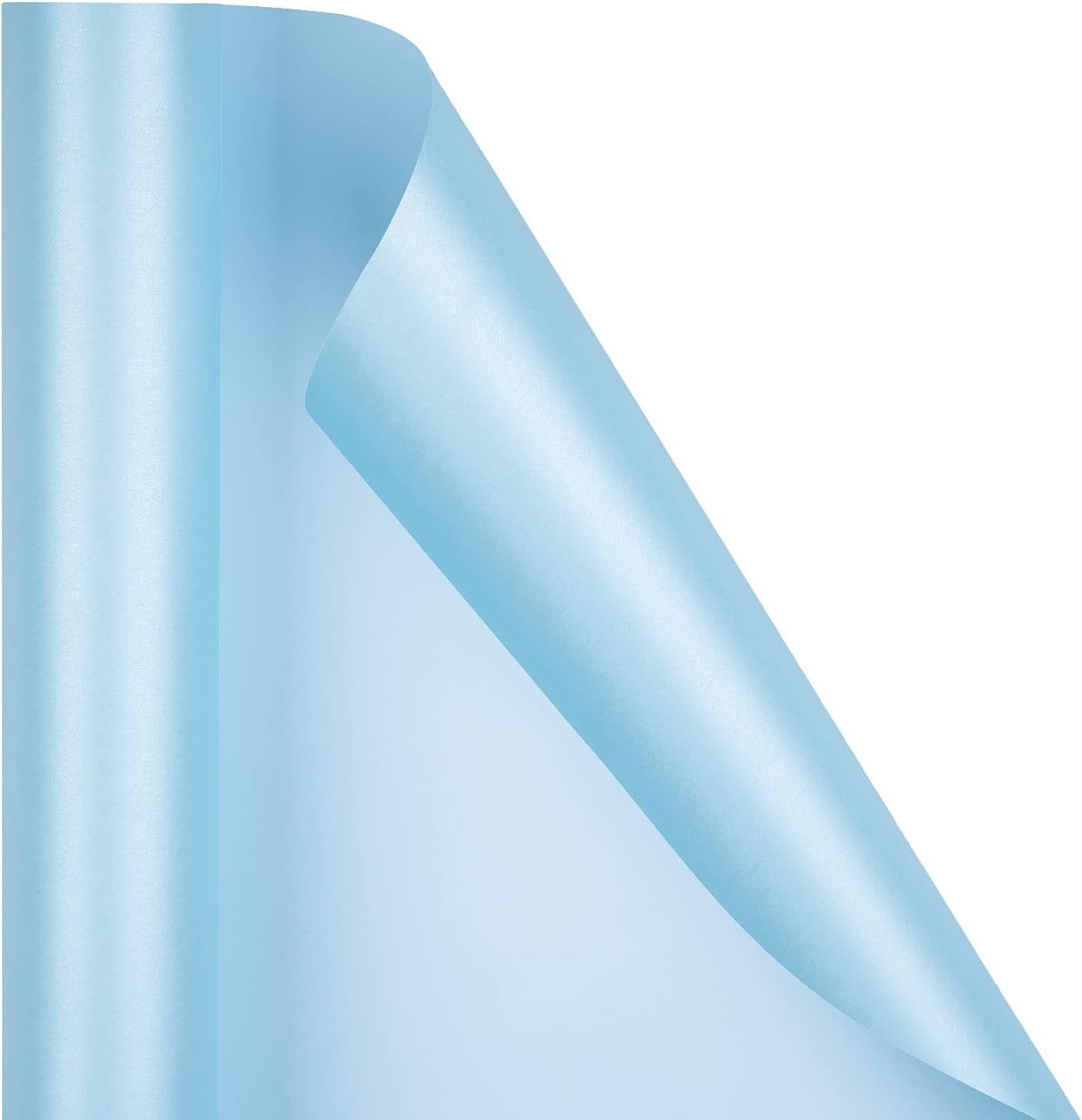 PrimeCook Shop Blue Matte Wrapping Paper - Solid Color Pearly - lustre Paper Perfect for Wedding, Birthday, Christmas, Baby Shower -17 Inches X 32.8 Feet
