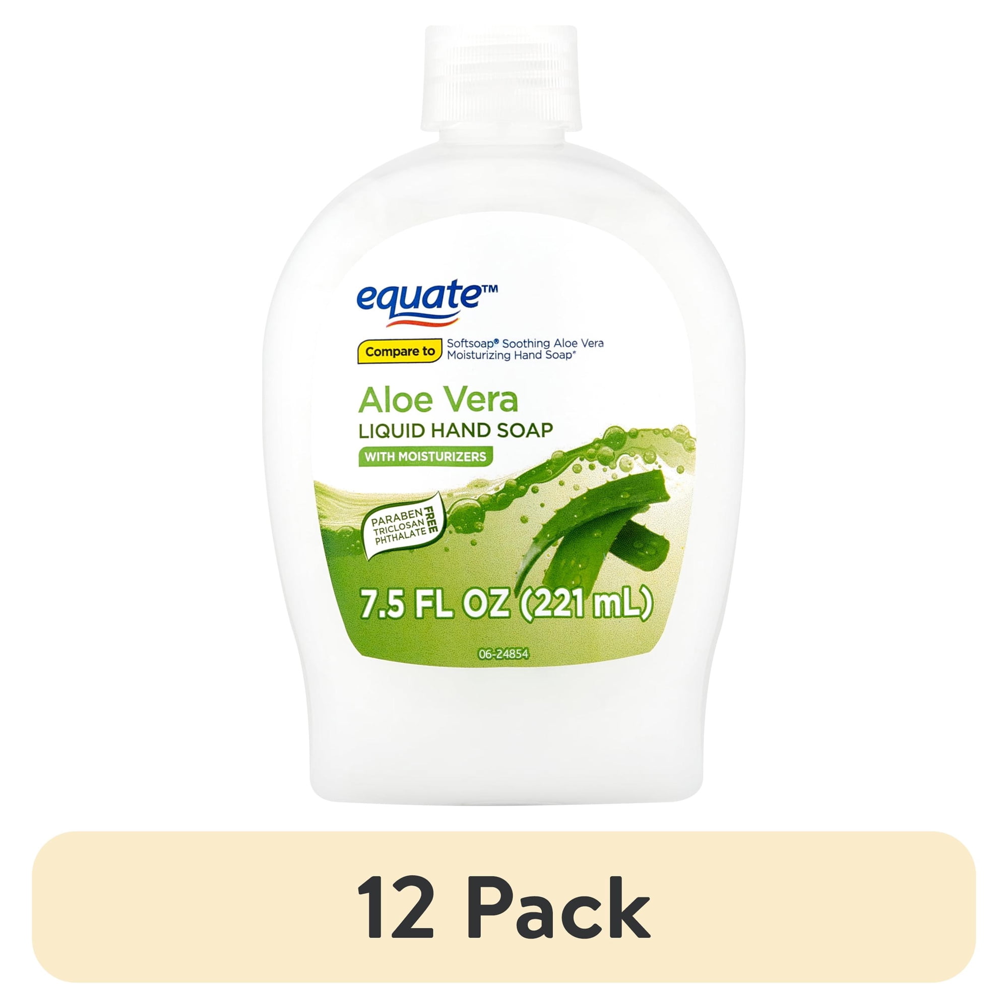(12 pack) Equate Aloe Vera Liquid Hand Soap with Moisturizers, 7.5 fl oz
