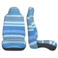 thumbnail image 3 of Easy to Install Car Universal Seat Cover, Blue Woven Stripes Four Seasons Universal Front Seat Cover, 2-Piece, 3 of 8