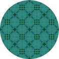 thumbnail image 1 of Ahgly Company Machine Washable Indoor Round Transitional Dark Turquoise Green Area Rugs, 4' Round, 1 of 7