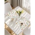 thumbnail image 5 of Yellow Spring Floral Placemats Set of 8, Flowers Leaves Elegant Pastoral Placemats for Dining Table, Place Mats for Kitchen Tabletop, Waterproof Wipeable Dining Table Mats Set, 5 of 9