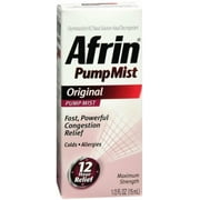 Afrin Original 12 Hour Nasal Decongestant Pump Mist Nasal Spray - 15 Ml, 4-Pack