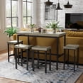 thumbnail image 4 of Furniture of America Sammiah Metal 5-Piece Counter Height Table Set in Gray, 4 of 8