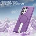 thumbnail image 3 of ExoGuard for Samsung Galaxy S25 Ultra Case, Adjustable Metal Kickstand, Soft Skin-Friendly Silicone Cover, Anti-Scratch Microfiber Lining - Purple, 3 of 7