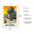 thumbnail image 2 of Mysore - See India - Sitting Nandi Bull Statue - Vintage Travel Poster c.1950s - Master Art Print (Unframed) 9in x 12in, 2 of 4