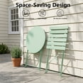 thumbnail image 6 of Yardgrace 3-Piece Folding Steel Patio Bistro Set, 2 Chairs and Table, Pea Green, 6 of 8