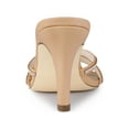 thumbnail image 2 of BLISSFUL STEP Women's Rhines Decor Stiletto High Heel Mule Sandals Nude 8, 2 of 8