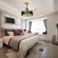 thumbnail image 2 of 42" Invisible LED 3-Color Ceiling Fan Light Black Crystal Chandelier with Remote, 2 of 16