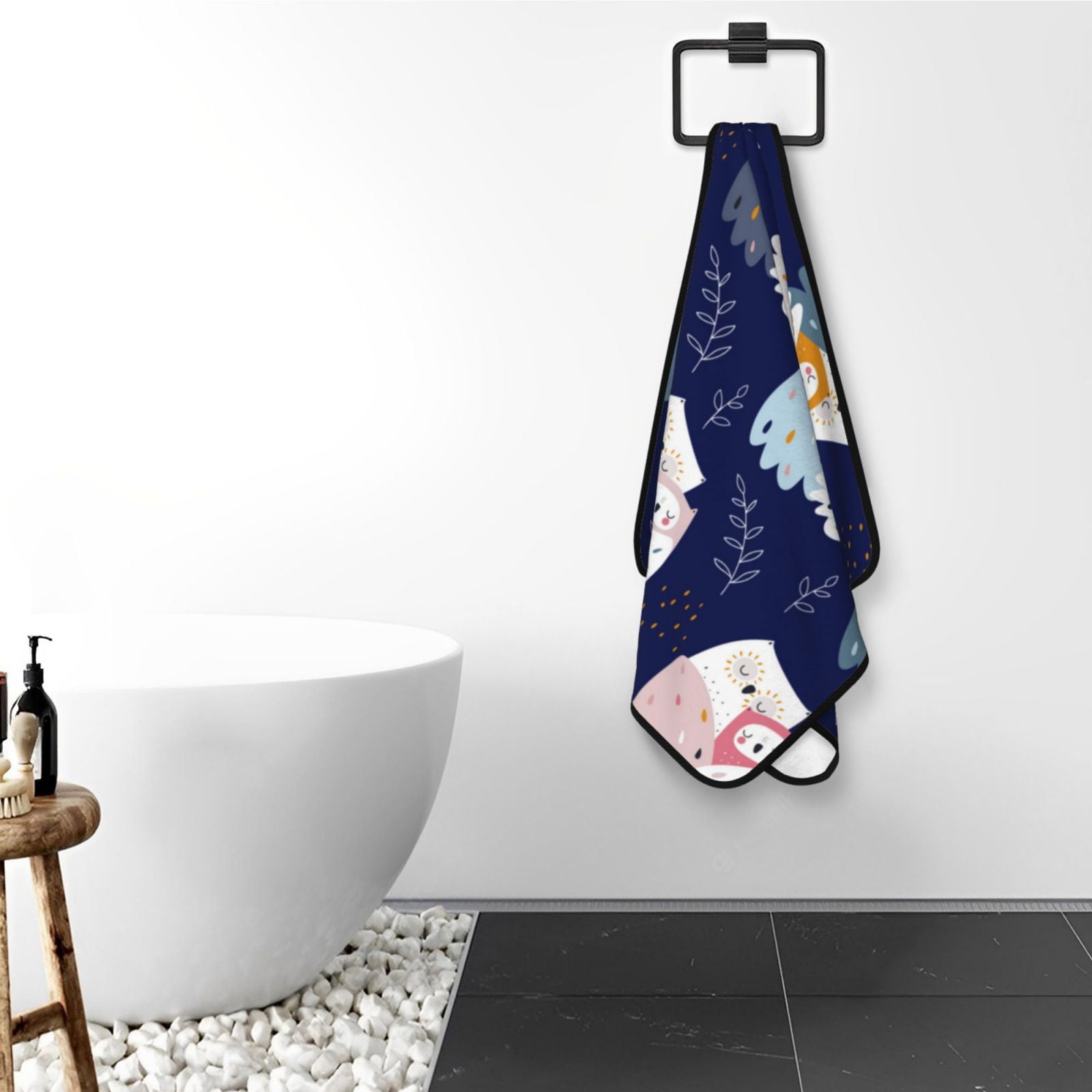 Cotton Bath Towels for Bathroom - Mom And Baby Owls Microfiber Quick Dry Towels for Body Bath Sheets, Personalized Beach Towel, Soft Shower Towels for Travel Home Beach 27*55in