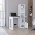 thumbnail image 3 of Iowa Computer Desk with Spacious Work Surface, Integrated Four-Tier Bookcase, Single-Door, 3 of 5
