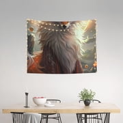 Kdxio Mystic Fox With Halo Wall Hanging Tapestries Banner For Bedroom College Dorm Home Living Room Party Decor 29X37 In