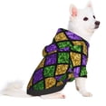 thumbnail image 2 of Fotbe Mardi Gras Shiny Green Purple Sudadera con Estampado para Perros Pequeños – Suéter con Capucha para Mascotas, Tela Suave de Forro Polar con Bolsillo-Small, 2 of 7