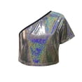 thumbnail image 4 of Tenue de Performance pour Enfants T-shirt à Paillettes à Manches Courtes avec Taille Apparente et Nombril Col Rond Élastique, 4 of 4