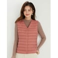 thumbnail image 5 of Wenseny Women’s Quilted Down Puffer Vest Warm Button Outerwear Padded Coat Dark Pink XL, 5 of 8
