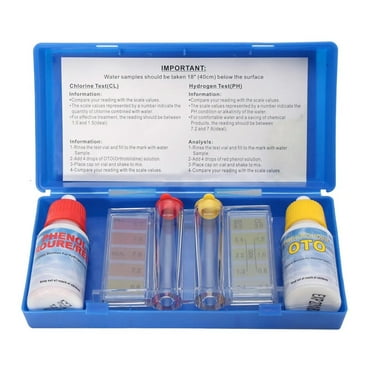 Comefolife Swimming Pool Spa Water Chemical Test Kit, Standard 2-Way Swimming Pool & Spa Test Kit for Tests Water for pH, Chlorine and Bromine