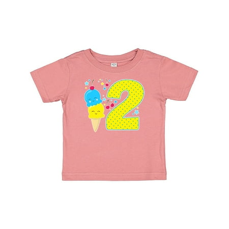

Inktastic Ice Cream second birthday blue Gift Baby Boy or Baby Girl T-Shirt