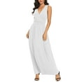 thumbnail image 3 of Asklazy Women Sleeveless Deep V Neck Loose Plain Long Maxi Casual Dress,US Size,XL,White, 3 of 11