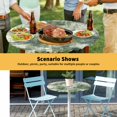 thumbnail image 6 of Elastic Fitted Round Tablecloth, Sage Green Ombre Waterproof Stretch Table Cover for 55"-60" Tables, Gradient Abstract Art Vintage Washable Outdoor Tablecloths for Patio, Picnic, Camping, 6 of 9