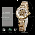 thumbnail image 3 of Luxury Rhinestone Flower Mechanical Watch - Retro Skeleton Fashion Analog with Water Resistant Stainless Steel Wristband, Precise Timekeeping, Crystal Clear Dial and Elegant Design for Women, 3 of 8