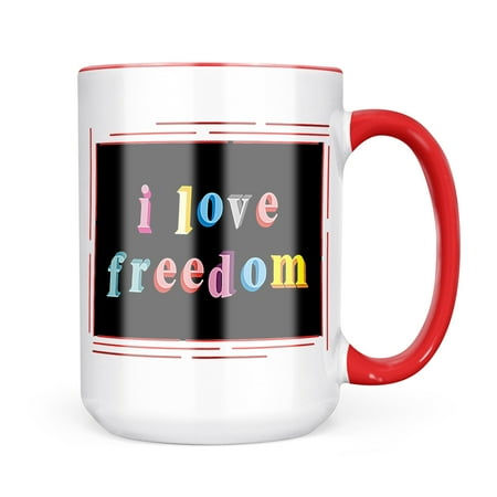

Neonblond I Love Freedom Colorful Letters Mug gift for Coffee Tea lovers