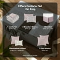 thumbnail image 4 of Regency Heights 8-Piece Comforter Set Reversible Floral Bedding with Bed Skirt and Decor Pillows,Cal King,Plum Pink, 4 of 7
