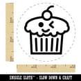 thumbnail image 2 of Cute Cupcake Kawaii Outline Self-Inking Rubber Stamp Ink Stamper - Orange Ink - Small 3/4 Inch, 2 of 7