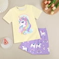 thumbnail image 2 of Toddler Baby Girl Outfits Summer Cute Cartoon Short Sleeve Tee Top + Short Pants 2Pcs Clothes Set,Cute Graphic 6-12 Months 12-24 Months 2t 3t 4t 5t 6t 7t 8t 9t Children 6-7 Years, 2 of 4