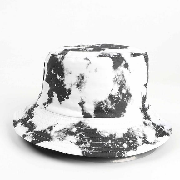 Lolmot Adult Men Women Bucket Hat Color Painted Tie-Dyed Double Sided Fisherman Hats Outdoor Sunscreen Sun Hats