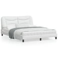 thumbnail image 1 of vidaXL Bed Frame with Headboard White 152x203 cm Faux Leather, 1 of 5