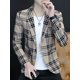 thumbnail image 4 of Blazer de corte entallado y fino para hombre, chaqueta de vestir de un solo pecho para negocios, traje de verano para hombre, estilo coreano original de alta calidad 2024, 4 of 5
