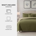thumbnail image 3 of NSH by New Sega Home 4-Piece Olive Pinsonic Reversible Waffle Textured Quilt Set with Reversible Shams and Decorative Pillow, King, 3 of 9