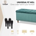 thumbnail image 6 of TCHOSUZ 10 inch / 24cm Wooden Furniture Legs, Pack of 4 Walnut Solid Wood Turned DIY Replacement Bun Feet with M8 Hanger Bolts & T-Nuts or Sofa Couch Cabinet Recliner Ottoman Riser, 6 of 6
