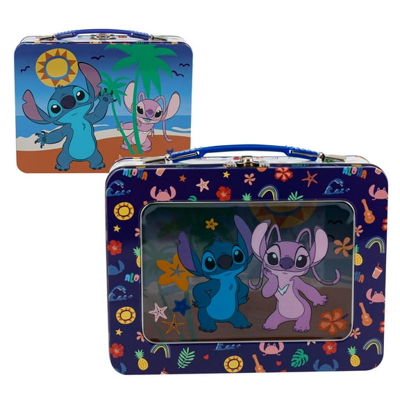 Disney Lilo & Stitch Tin Lunchbox with 3D Window - X-Large - Stitch and Angel, 1 Piece