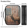 thumbnail image 4 of FKELYI Bible Cover with Handle Faux Leather Bible Case Book Cover with Zipper Pocket for Prayer Study Grunge American Flag Elk Print Christian Bag Book Organzoer Holder, 4 of 6