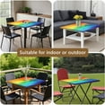 thumbnail image 5 of Rainbow Tie Dye Ink Pattern Square Fitted Tablecloth with Elastic Edge,Square Table Cover,Washable Elastic Table Cover for Home Kitchen Party Decor 34"x34", 5 of 6