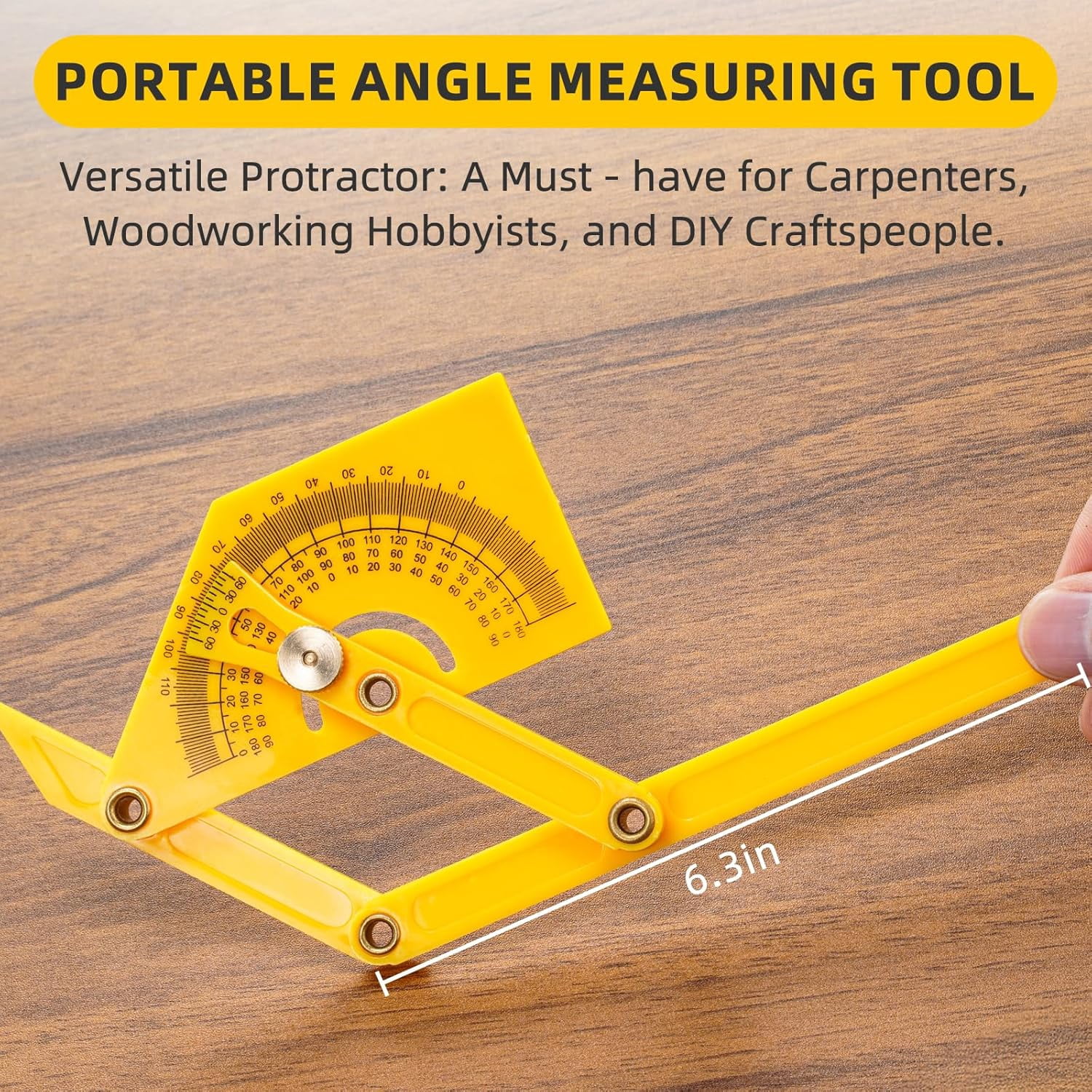 2 Pcs Protractor Angle Finders, Adjustable Protractors 0°-180° with Locking Nut for Exterior, Interior, Bevel Angles, Portable Angle Measurement Tools for Carpenters Woodworking Hobbyists and DIYer