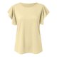 thumbnail image 2 of Gibobby Playera de Manga Corta con Cuello Redondo Nueva camiseta informal manga corta con manga hueca europea y americana para mujer(Amarillo,CH), 2 of 5