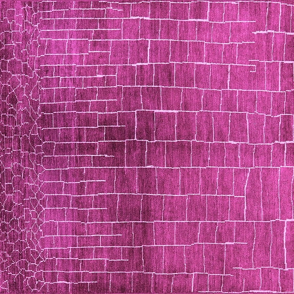 Ahgly Company Indoor Square Solid Pink Modern Area Rugs, 8' Square