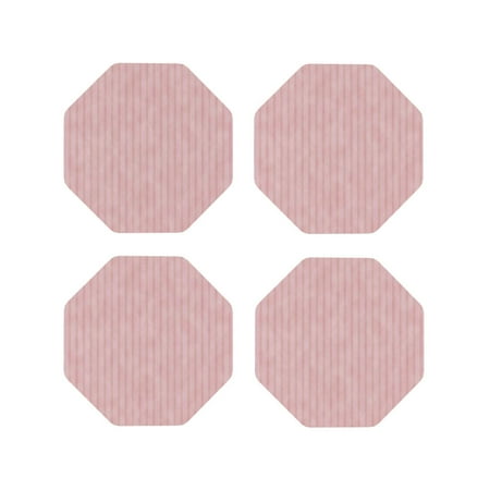 

Junzan Pink Stripes Print Coasters for Drinks - Leather Coasters Set of 4 for Coffee Table for Housewarming/Kitchen/Bar/Decor-Octagon