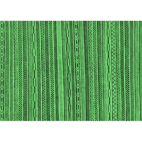 Ahgly Company Indoor Rectangle Oriental Emerald Green Modern Area Rugs, 6' x 9'